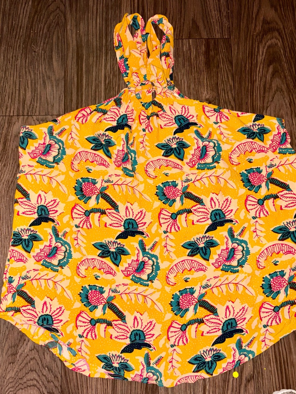 Maeve by Anthropologie Yellow Floral Halter Top Size 8 🌼✨
